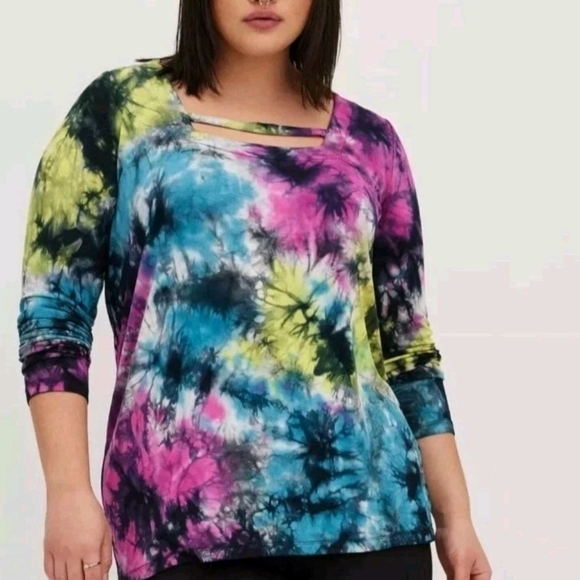 NWT Torrid Lovesick Soft Knit Tye Dye Tee Plus Size 2X - Picture 1 of 8